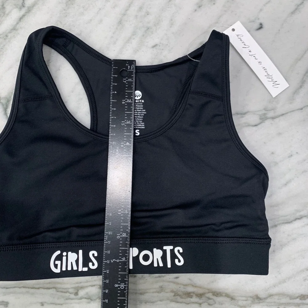 Senita Athletics Girls + Sports Bra Top Black Racerback Activewear‎ Small
